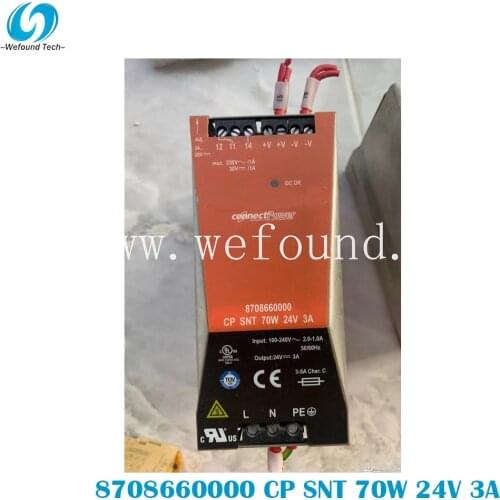 Original Weidmüller 8708660000 CP SNT 70W 24V 3A Rail Switching Power Supply Single Phase, 100% Tested BeforeShipment