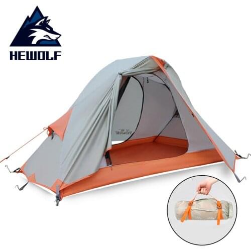 Hewolf 1 Person Ultralight Tents Pro Cycling Outdoor Camping Teepee Waterproof Hiking Backpack Riding Travel Tent 210x138x110cm