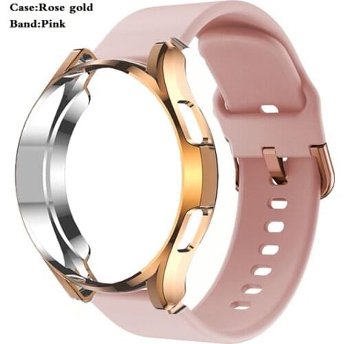 Strap + Case For Samsung Galaxy Watch 4 Classic 46MM 42mm 44mm 40mm Protector Cover Silicone Smart Watchband Bracelet TPUBumper