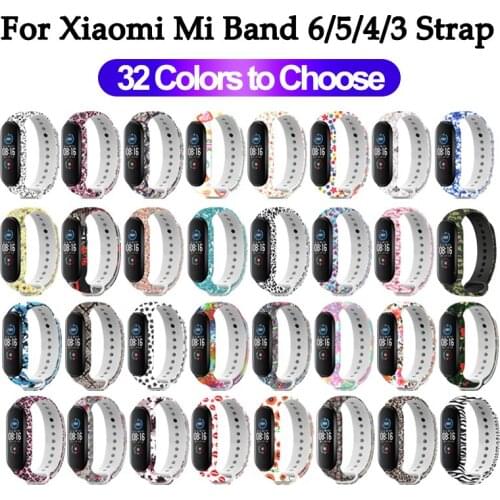Graffiti style strap for xiaomi mi band 6 5 4 3 silicone sport bracelet mi band 3 4 replacement bracelet for miband 5 6 bracelet
