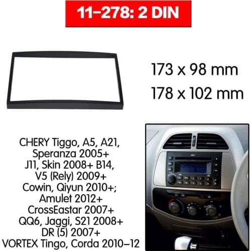 Stereo Panel Plate Car Radio Fascia Surround For CHERY Tiggo A5 A21 Speranza 2005+ J11 Skin DVD Refitting Frame Dash Kit