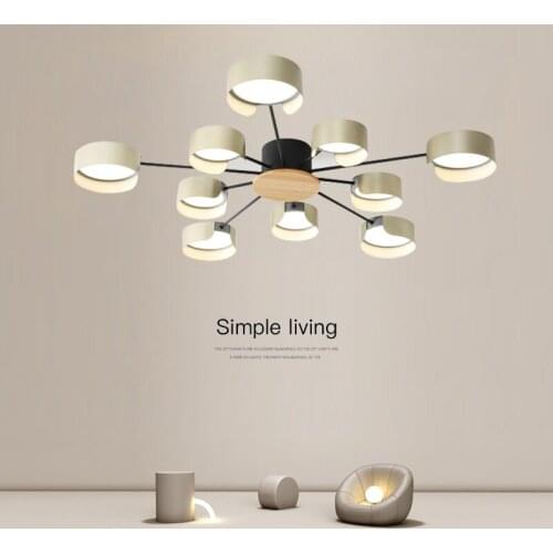 LED Chandelier simple round lamp living room modern art lamp eye protection metal new ceiling lamp living room dinner lamp