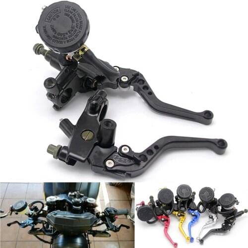 Universal 7/8" 22cm Motorcycle Master Cylinder Lever Hydraulic Brake Pump Clutch Handle Handlebar Reservoir Set For HONDA Yamaha