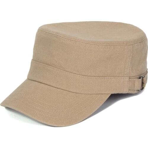 DongKing Vintage Army Caps Cotton Military Patrol Cap Flat Top Hats Outdoor Adjustable Classic 4 Colors Casual Hats