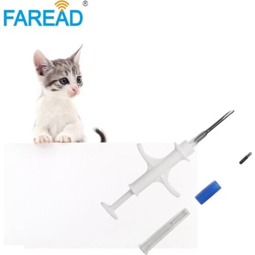 X60pcs FDX-B ISO11784/85 1.4*8mm waterproof animal tag Microchip Injector for pet, fish ,chicken,reptiles implanted ID