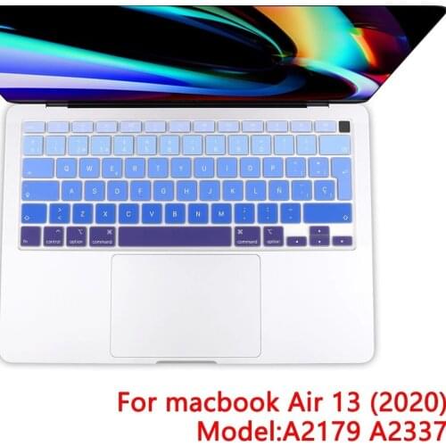 Waterproof Silicone EU Spanish Laptop Keyboard Cover Protector For MacBook Air 13 touch bar ID A2179 M1 A2337 (2020 Release)