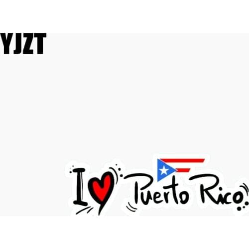 YJZT 13.1CM*4.3CM Car Sticker I Love Puerto Rico Slogan Lnterest Car Window Reflective Decal C1-7776