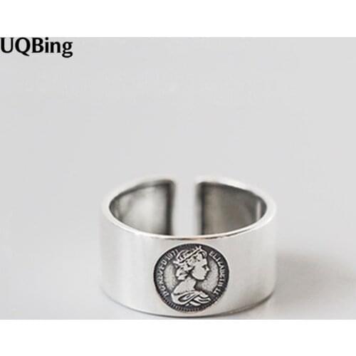 Wholesale 925 Sterling Silver Vintage Retro Open Rings Women Jewelry