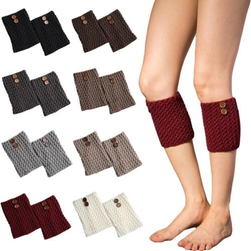 Women Knitted Crochet Short Twill Button Socks Leg Warmers Boot Cuffs Socks SCKMX0046