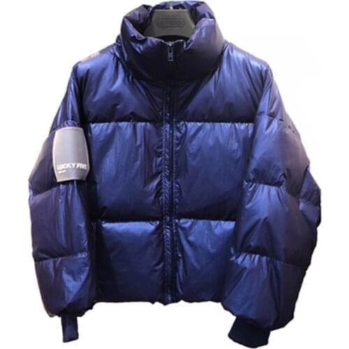 Kpop Bright Color White duck down Women Winter Coats Drop Shoulder Warm Padded Coat Female 2020 Big Size White duck down Jacket