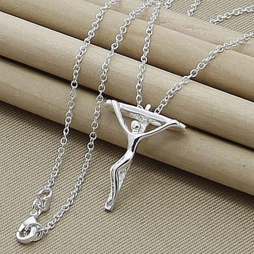 Jesus Religion Faith Cross Pendant Necklace Silver 925 Jewelry Chain Necklace for Women Men Jewelry Gift