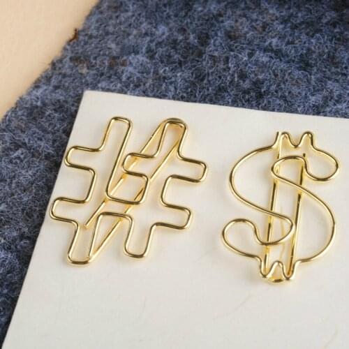 Gold paperclip metal bookmark paper clip account folder metal paper clips