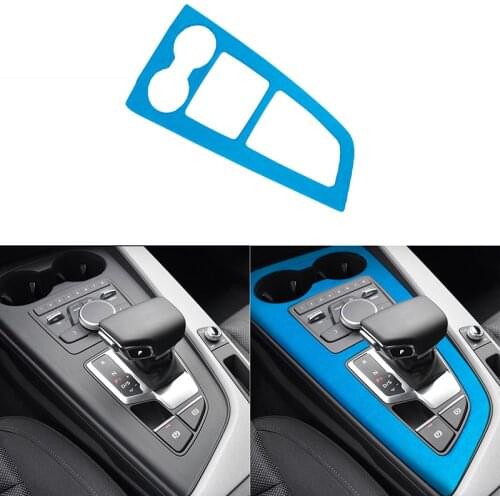 1PCS LHD Car Styling Center Console Decorative Stickers Trim Gear Shift Panel Cover for Audi A4L 2017-2021 Turn Fur Accessories