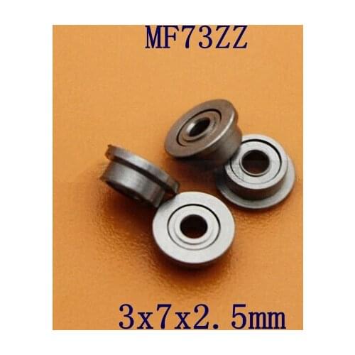 100pcs/lot MF73ZZ flanged bearing MF73 3*7*2.5 mm miniature flange deep groove ball bearings 3x7x2.5