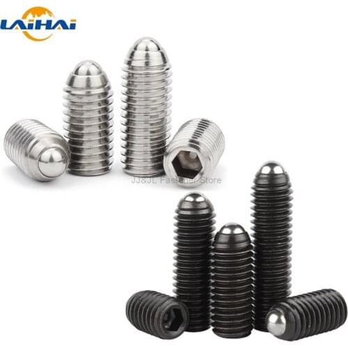 2/10X M3 M4 M5 M6 M8 M10 M12 Black Grade 12.9 304 stainless steel Hex Socket Allen Spring Ball Plunger Grub Point Set Screw Bolt