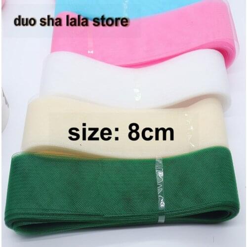 3.1" 8cm Flat Plain Horsehair Crin Crinoline Braid Mesh For Women Chrinolin 100yard/lot #42Color