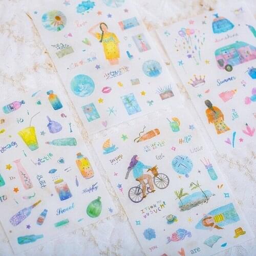 4PCS New Cute Cartoon Ones Time Children Stationery For DIY Albums Scrapbooking Diary Decoration Depicting Stickers