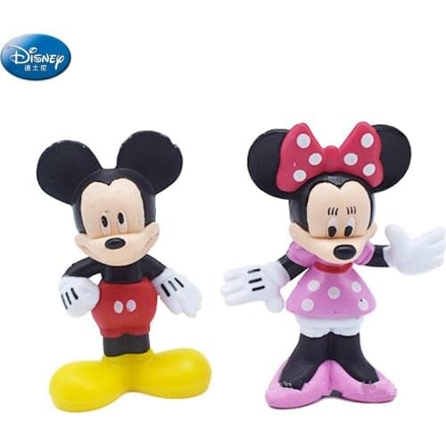 6pcs Disney Mickey Mouse Donald Duck Goofy Bruce Doll Hand Decoration Childrens Toys Action Figure Doll Toys for Children