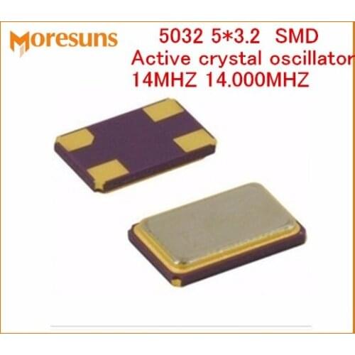 Fast Free Ship 100pcs/lot 5032 5*3.2 SMD active crystal oscillator 14MHZ 14.000MHZ oscillator