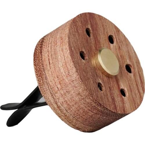 Essential Oil Diffuser For Car With Vent Clip, Wooden Stainless Steel Lava Stone Aromatherapy Diffuser Locket Mini Air Freshener