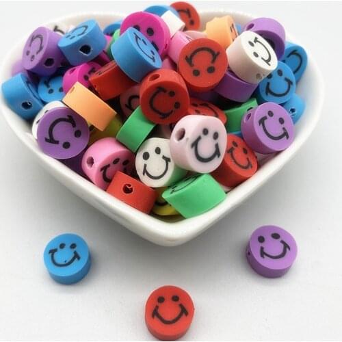30pcs/Lot 10mm Mixed Colors LOVE Shape Clay Spacer Beads Polymer Clay Beads For Jewelry Making DIY Handmade Accessories #32