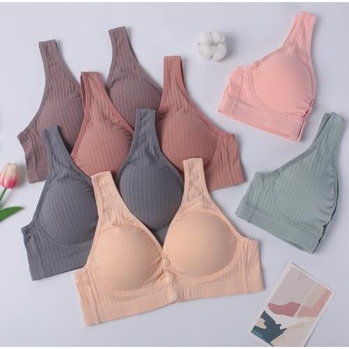 Cotton Nursing Bra Summer Breathable Breastfeeding Bras for Women Maternity Bra Plus Big Size Easy Feeding Bra Wire Free