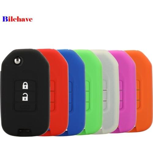 Bilchave 2 Buttons Silicone Smart Remote Car Key Case Cover For Honda Accord CR-V Crosstour Civic Car-styling Holder Protector