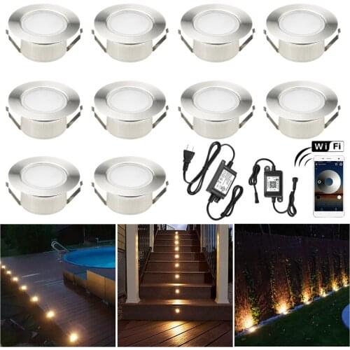 Smart WIFI Controller Dimmer Timer 10pcs/lot 61mm 1.5W Waterproof Kitchen Terrace Stair Step LED Deck Rail Lights Cabinet Lamp