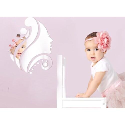 Beauty Girl DIY creative wall decals home decoration 3D stereo bedroom wedding room wall decor decorative mirror wall sticker