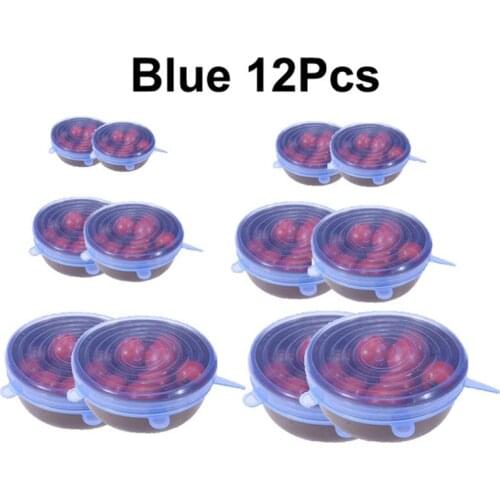 6/12pc Silicone Stretch Lids Food grade Silicone For Bowl Pot Lid Silicone Cover Pan Cooking Food Fresh Cover Microwave Cover 5z
