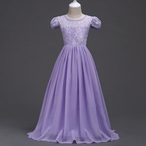 2020 Summer Fashion New Beautiful Fairy Kids Birthday Wedding Party Dresses For Girls Children Clothes Girls Lace Dress