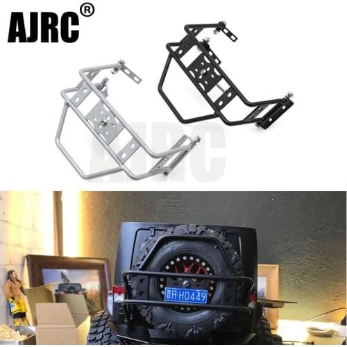 Simulation Climbing Car Stinger Rear Bumper Wrangler TRX4 Defender SCX10 90046 90047 Metal Rear Bumper Spare Tire Frame
