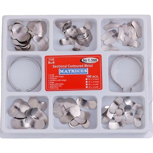 Drop Shipping 100Pcs/Pack Dental Matrix Sectional Contoured Metal Matrices Wholesale