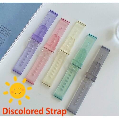 20mm 22mm Strap for Samsung Galaxy Watch 3 gear s3 Active 2 band transparent Correa Bracelet for hauwei Huami Amazfit Bip GTS