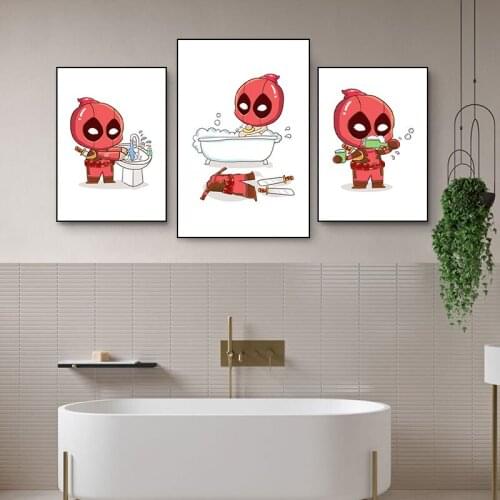 Marvel Anime Canvas Paintings Cute Marvel Captain America Posters Nursery Print Wall Art Picture for Living Boys Room Home Decor