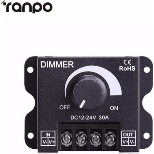 LED Switch Dimmer DC 12V 24V 30A 360W Adjustable Bright Lamp Strip Driver Power Supply Controller LED Strip For 5050 3528