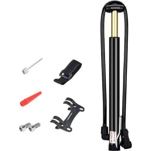 Bike Floor Pump 90PSI for Schrader/Presta Valve Portable Bike Tire Inflator with Accessories