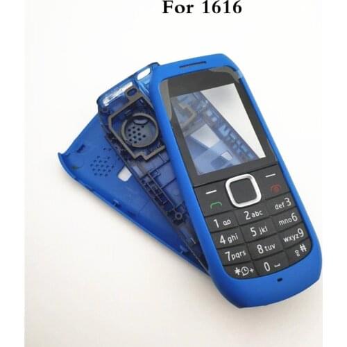 Top Quality Full Housing For Nokia 1616 New Facing Cover+Front Middle Frame cover +Back housing Case+English keypads