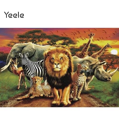 Yeele The Birthday Lion King Safari Party Elephant Little Baby Photography Backdrops Photographic Backgrounds For Photos Studio