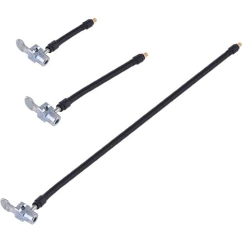 Locking Air Chuck with Air Hose and Standard Tire Valve Fine Thread Air Inflator Hose Adapter Twist Lock Connection