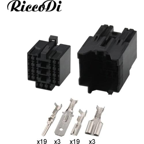 1-20Kits 22 Pin Way Female Male Automotive Harness Wiring Socket Plug Black Connector DJ7221Y-2.2-6.3-11 DJ7221Y-2.2-6.3-21