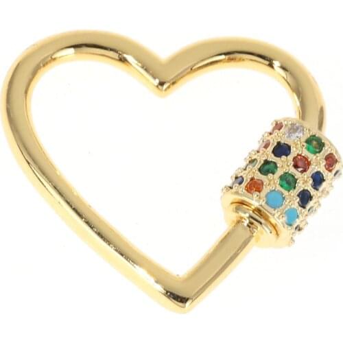 1-3Pcs DIY Locket Fasteners Supplies Zircon Carabiner Pendant Screw Clasp Accessorie For Handmade Chains Punk Jewelry Making