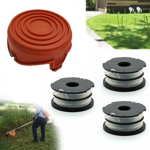 1*Strimmer Spool Cover Cap + 3*Line Spools For Black & Decker GL315 GL350 GL650 GL337SB GL546SC GL650SBC GL651SB GL652 GL653