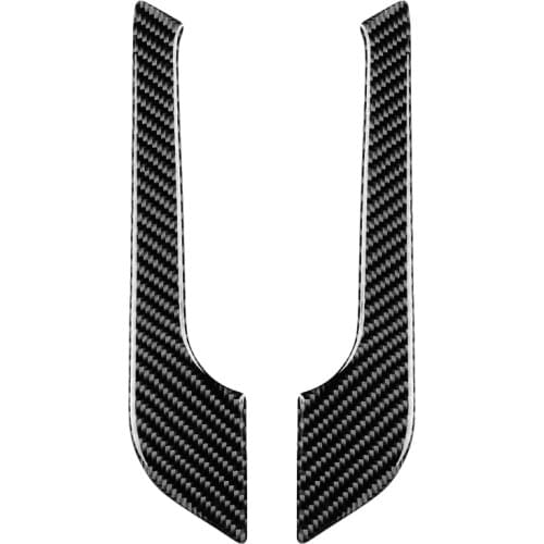 1 Pair Car Black Carbon Fiber Cup Holder Panel Side Covers Trims Stickers Fit For Dodge Charger 2011 2012 2013 2014