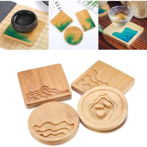1pcs Bamboo Coaster Molds Plate UV Resin Wood Tray Dish Casting Mould Handcraft Decoration Handmade Jewelry Accessories Tools