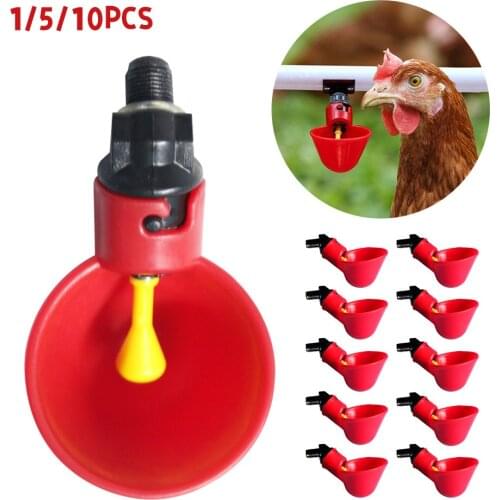1Pcs Chicken Hanging Water Cups Nipple Drinking Bowl Birds Water Bowl Drinker Cups For Backyard Automatic Poultry Water Drinker