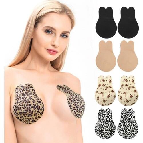 2pcs/1 Pair Rabbit Ears Lifting Nipple Patch Nipple Silicone Stickers Sexy Nipple Adhesive Patches Invisible Bra Lift Tape