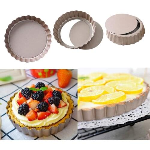4pcs 4Inch Nonstick Removable Bottom Mini Tart Pan Pizza Baking Tray Mould Quiche Pans Cake Mold Mini Tart And Cheese Cake Pan