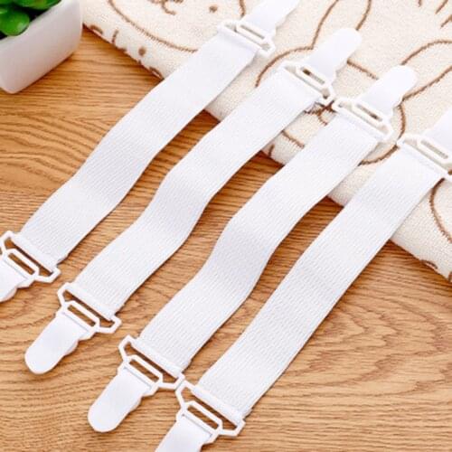 4 Pcs Elastic Bed Sheet Clips Mattress Cover Home Grippers Clip Holder Fasteners Elastic Straps Fixing Slip-Resistant Belt