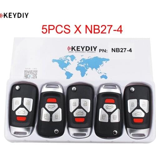 5PCS/LOT, KEYDIY Multi-functional NB Series Remote Key Car Key NB27-4 for KD900K/D900+/URG200/KD-X2 Programmer